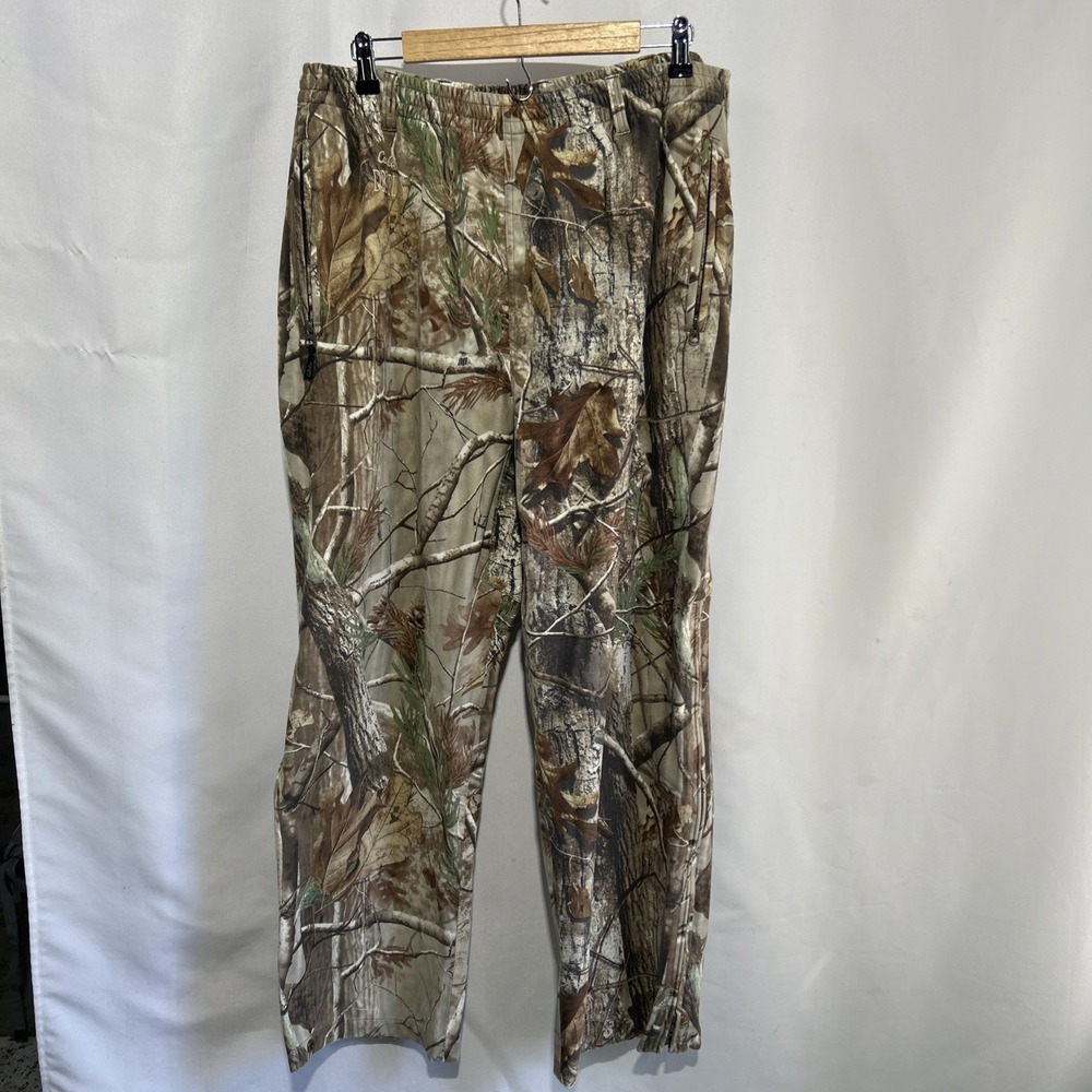 Cabela's Dry-Plus Pants Men's 2XL 35x30 Camo Realtree Hunting Adjustable Zip Leg